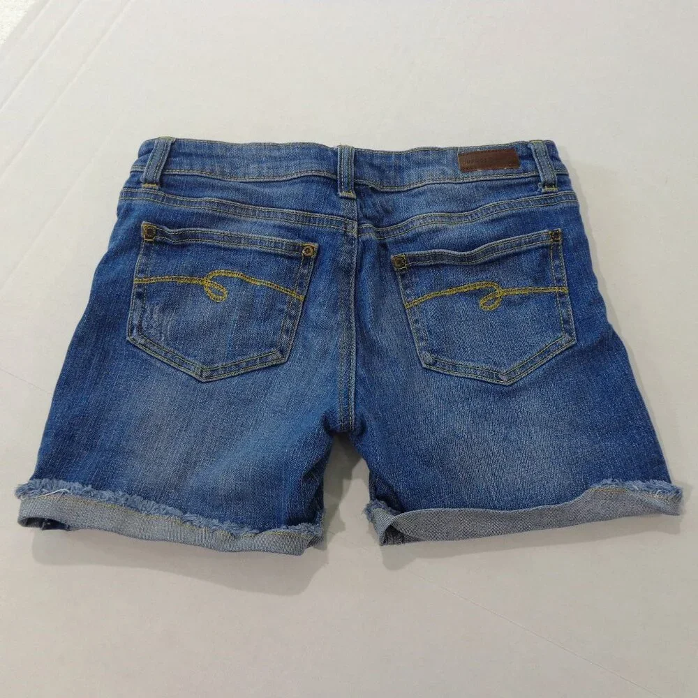 Girls Justice Jeans Shorts Stretch Denim Med Wash Distressed Junior‎ Size 16R